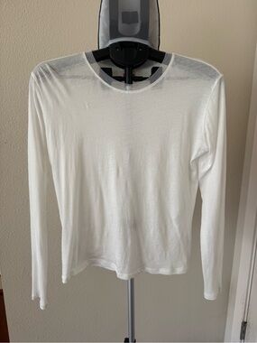Goldie White Long-Sleeve Crewneck Women's organic cotton t shirt